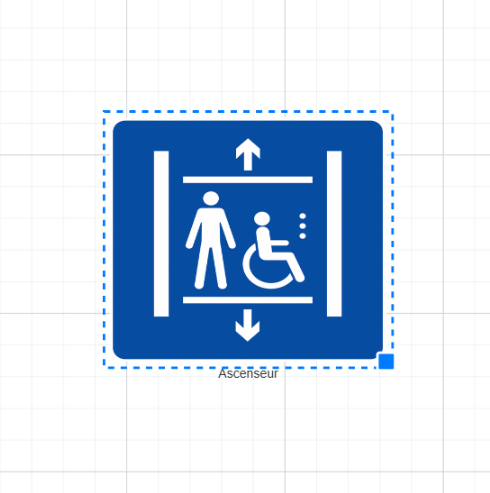 Pictogramme Ascenseur PMR pour plan de salle accessible, Billettera