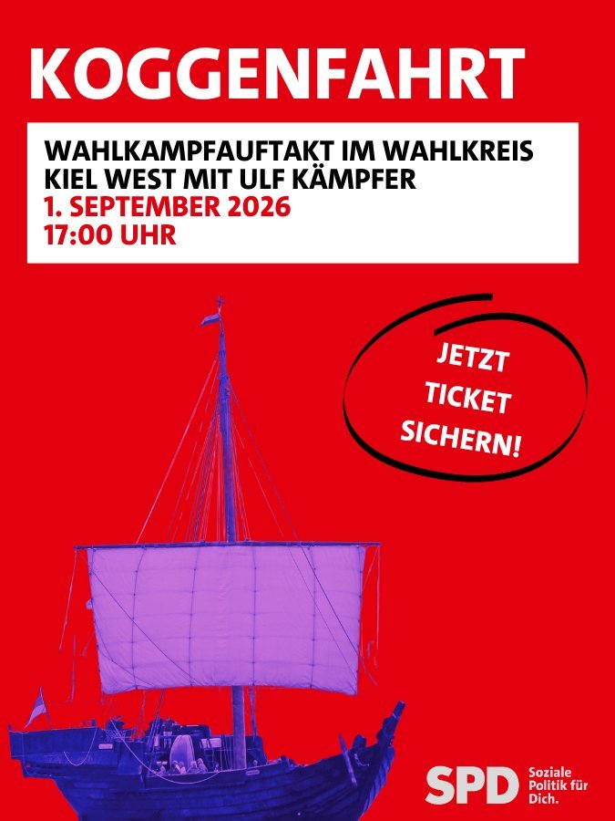 Koggenfahrt im Wahlkreis Kiel West mit Ulf Kämpfer — 01 septembre 2026